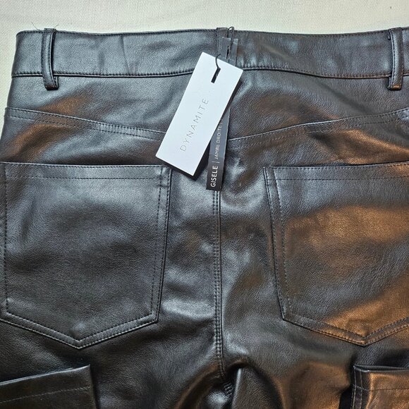 Dynamite Gisele Faux Leather Straight Leg Pants - Size 8 - Picture 9 of 10